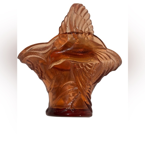 Indiana glass vintage bird basket pink 7 x 6 x 4” - Picture 2 of 14